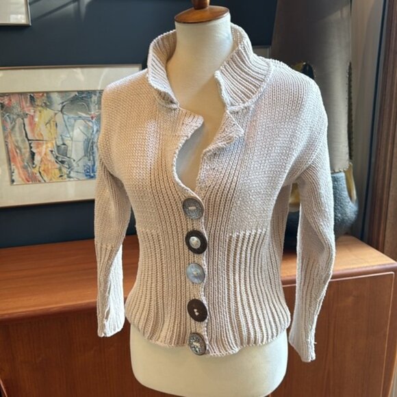 Cotton Summer blazer by pure hand knit entirely handmade - Picture 8 of 8
